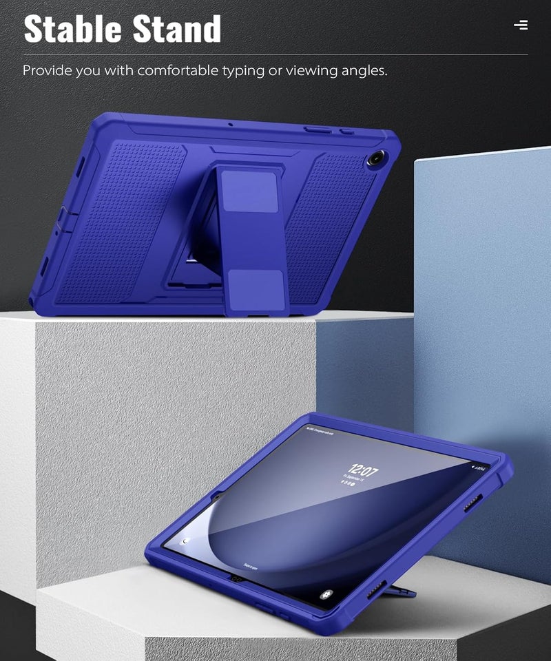 MoKo Case Fit Galaxy Tab A11+ Plus/A9+ 11-Inch 2025/2023, Shockproof Full Body Rugged Stand Back Cover with Built-in Screen Protector for Galaxy Tab A11+/A9 Plus Tablet, Sapphire Blue - Image 5